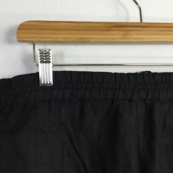 Eileen Fisher Womens Linen Cropped Pant Drawstring Waist Linen Black Size Large - Picture 13 of 16